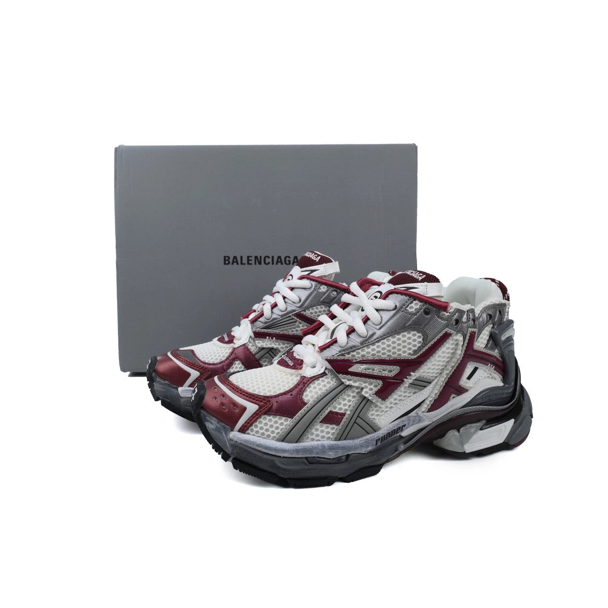 Balenciaga Burgundy and White runners