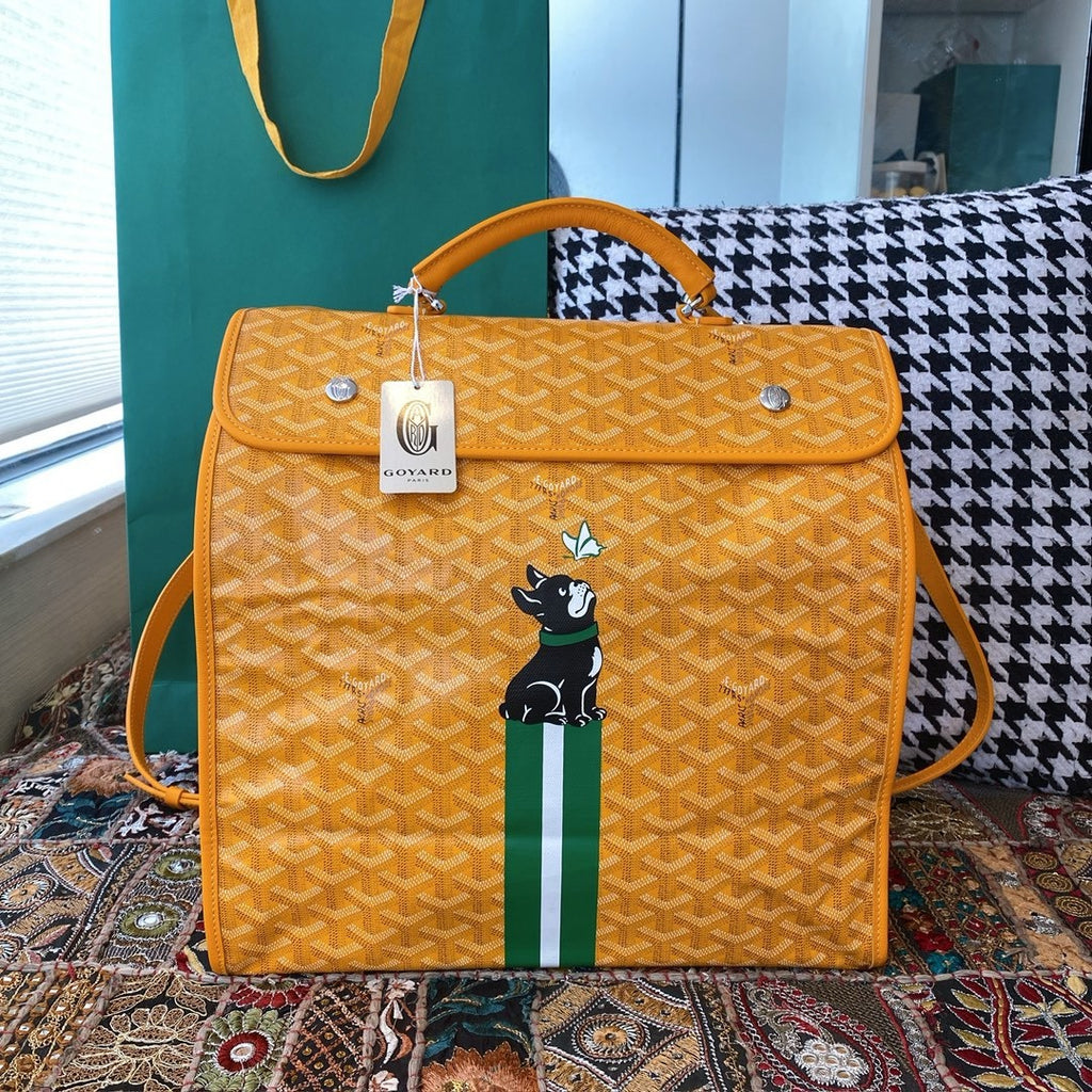 Goyard backpack bag Yellow and green
