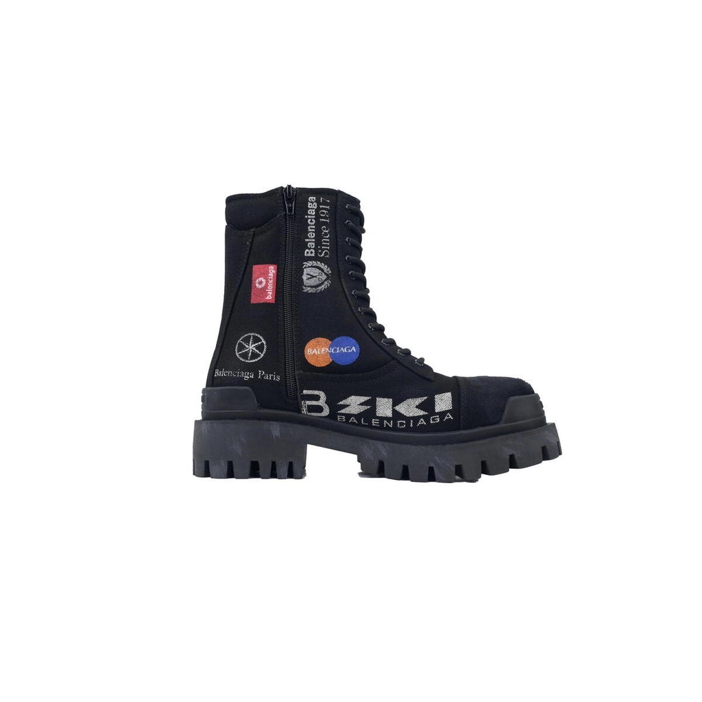 Balenciaga Black Print Strike boots