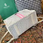 Goyard backpack bag White and pink