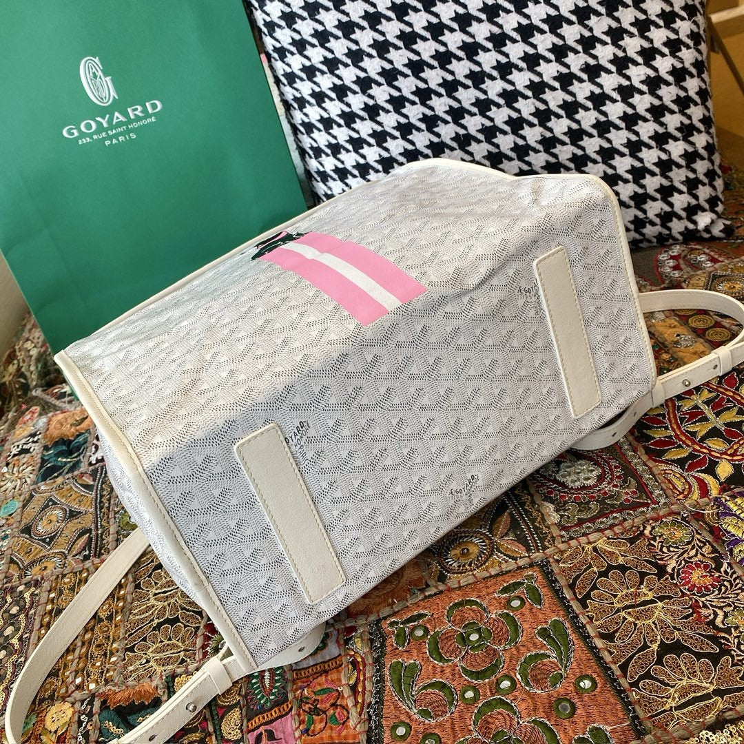 Goyard backpack bag White and pink
