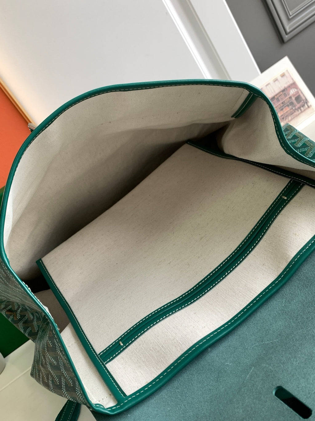 Goyard green backpack