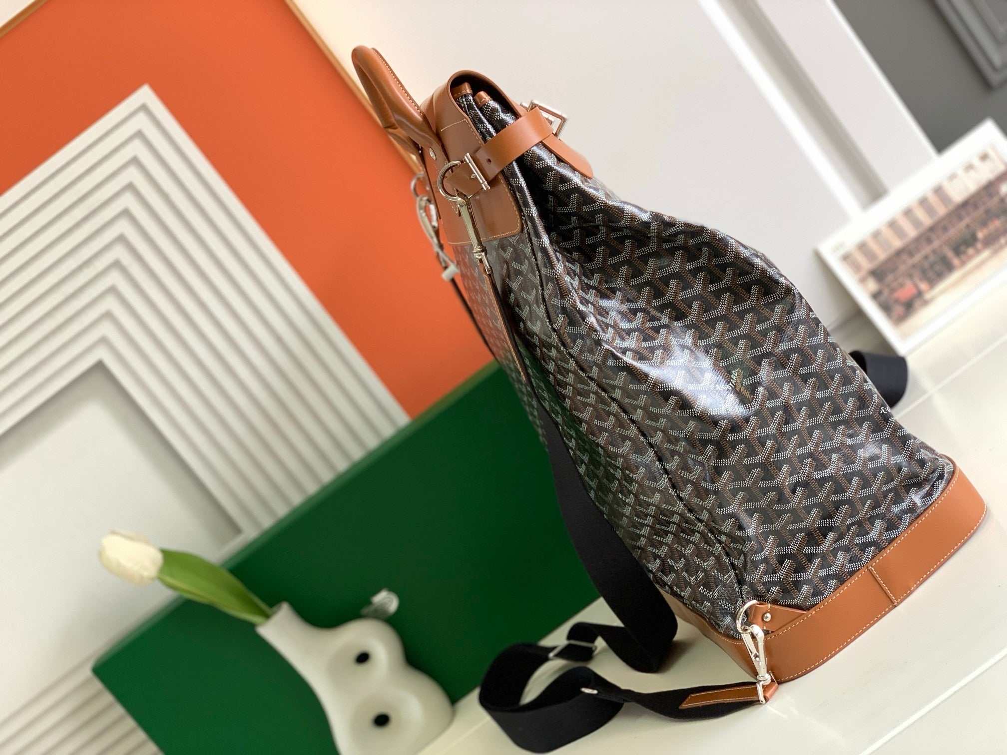 Goyard brown backpack
