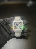 Iced out Cartier skeleton dial