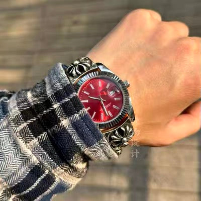 Chrome Hearts Rolex dark red