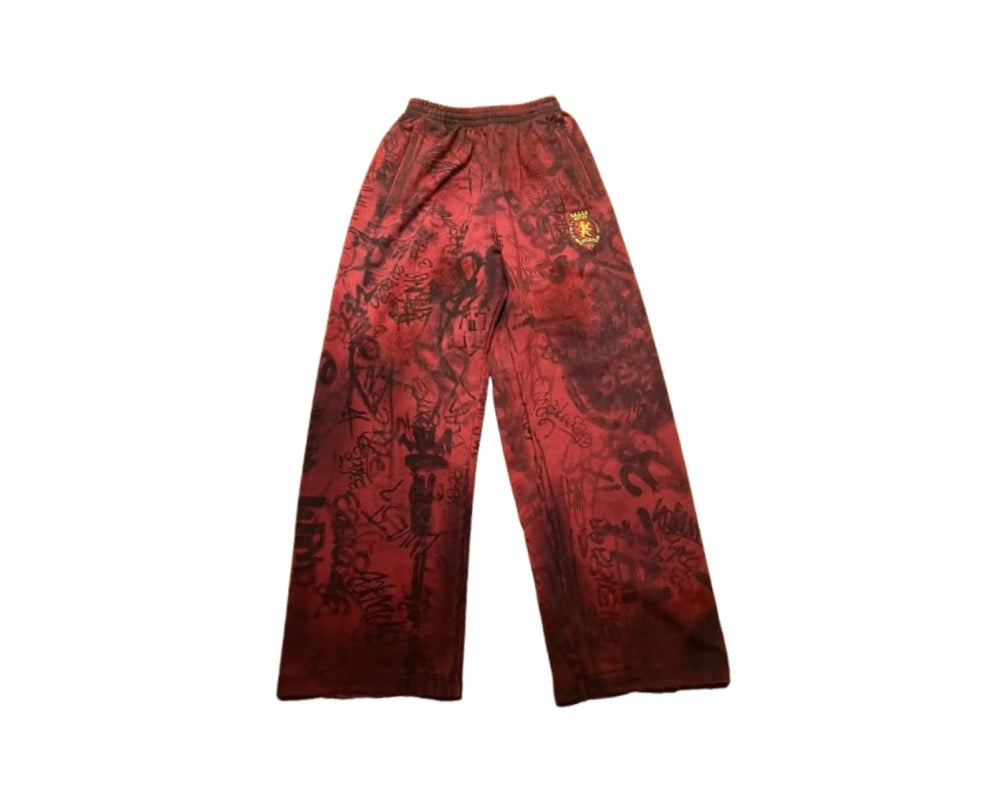 Balenciaga red grafiti pants