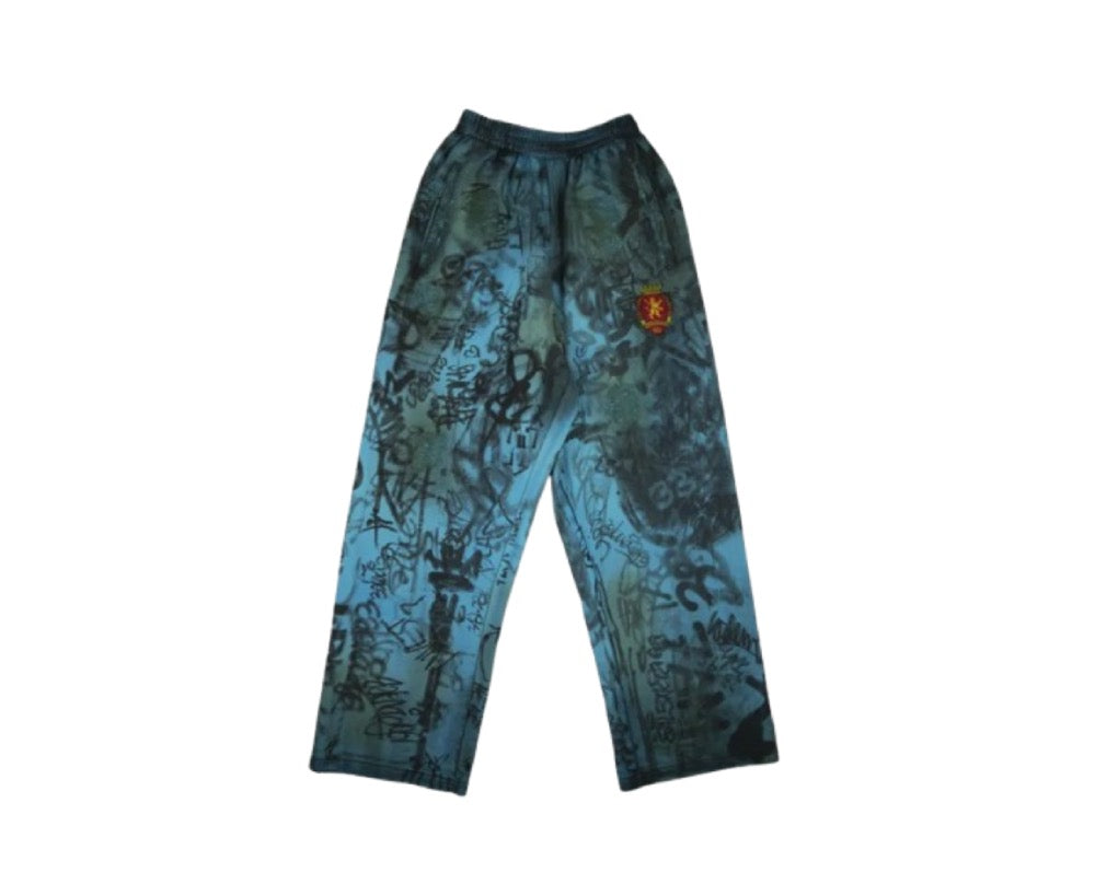 Balenciaga Blue grafiti pants