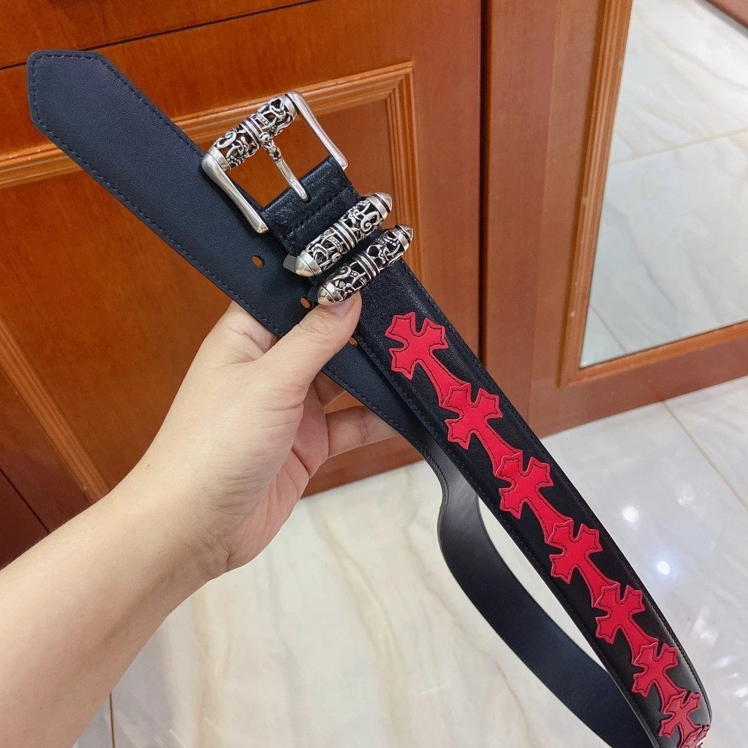 Chrome Hearts red belt