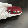 Chrome hearts red leather bracelet