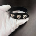 Chrome hearts black leather bracelet